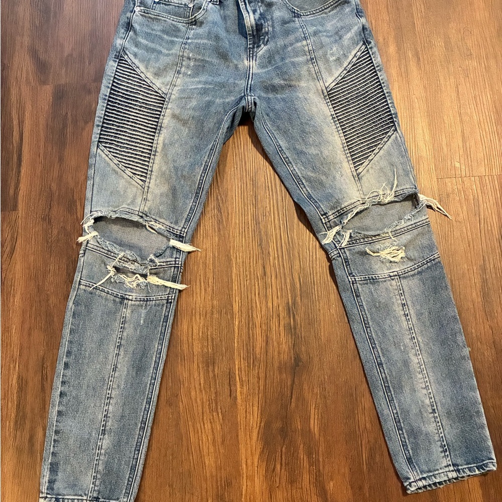 PacSun Men's Ripped Blue Skinny Jeans